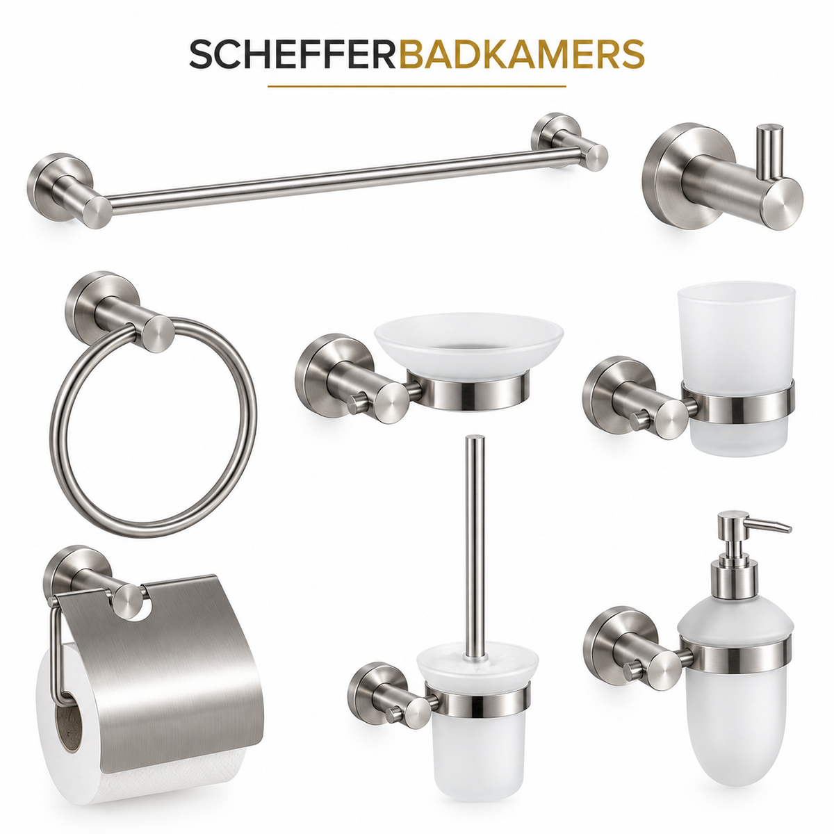 6-Piece 304 Stainless Steel Bathroom Accessories Set