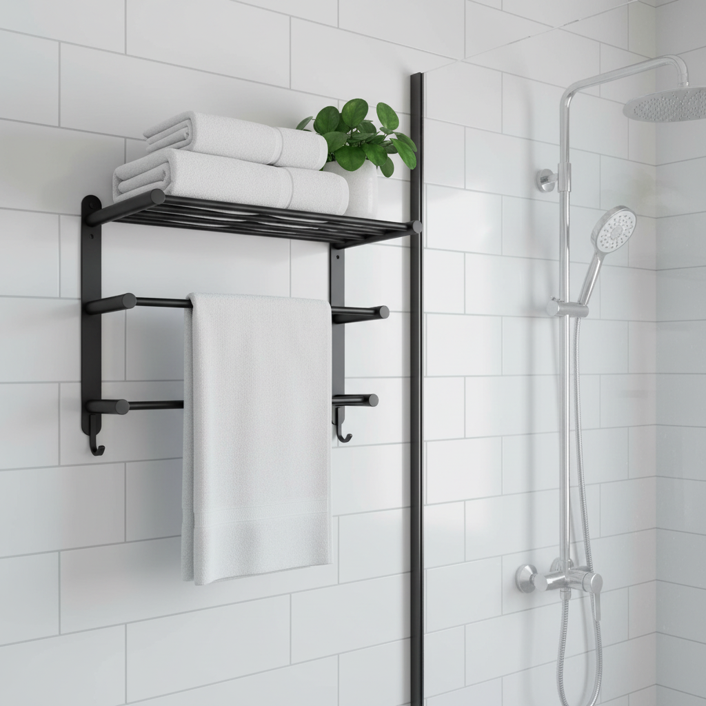 3-Tier 304 Stainless Steel Wall-Mounted Towel Rack