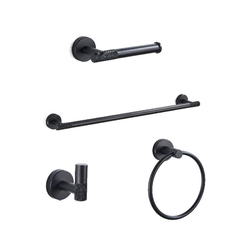 4-Piece Black Stainless Steel Bathroom Accessories Set