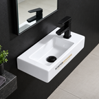 Wall-Mounted White Ceramic Bathroom Wash Basin