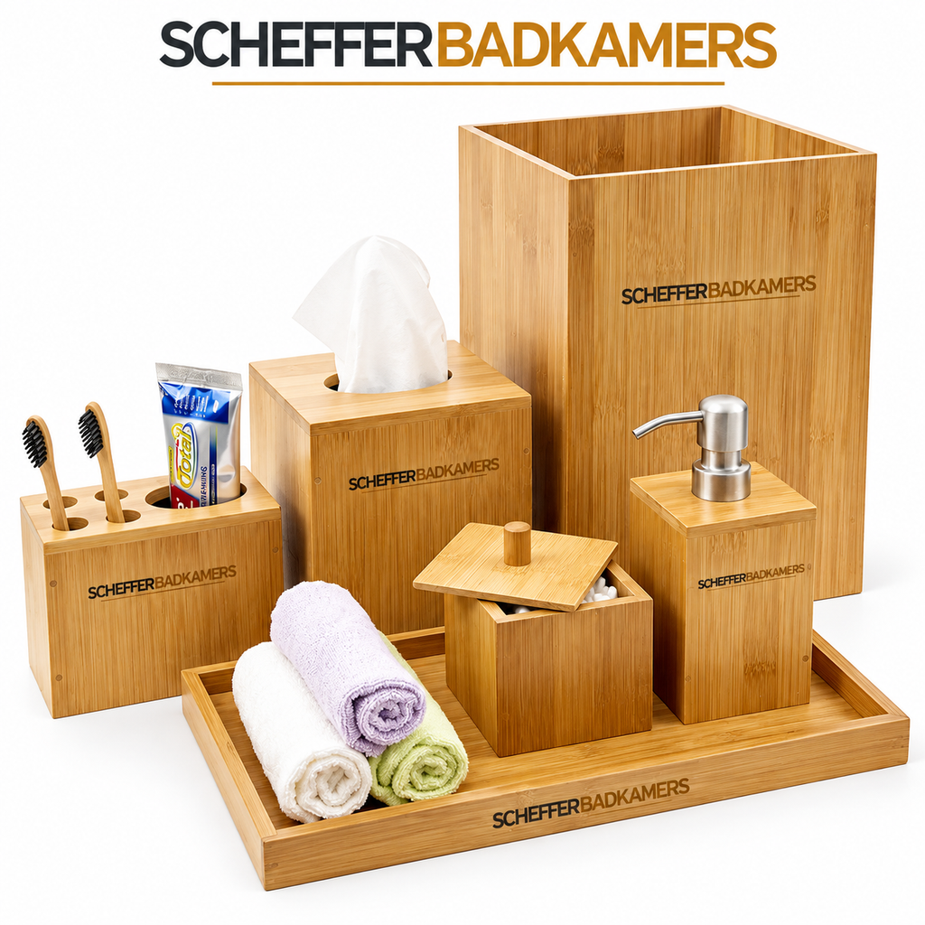 Bamboo Bathroom Accessories Set
